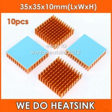 10pcs 35x35x10mm Heat Sink Heasink Yellow Slotted w/ Adhesive Tape, Cheap price picture