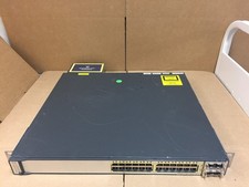 Cisco WS-C3750E-24PD-S 24-Port Gigabit Ethernet PoE Network Switch w/1150W PSU picture