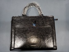 BOSTANTEN Black Leather Briefcase Messenger Laptop Carry Bag Shoulder Bag - New picture