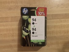 HP 94 Black Twin Pack Genuine Black Ink New Sealed (Expired 2011) HP94 picture