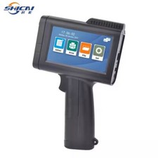 Handheld inkjet printer prints production dates, barcodes, logos, and prints picture