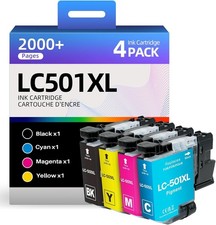 Skydo [4-Pack] LC501XL Ink Cartridges Combo Pack Compatible for Brother T62-4 picture