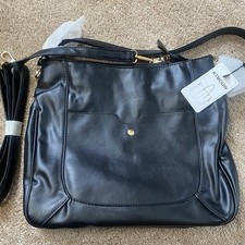 KTMOUW Black Pu Leather Shoulder Bag With several Compartments picture