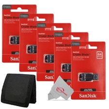 5x SanDisk Cruzer Blade USB Flash Drive - 64GB (Red) + Card Wallet picture