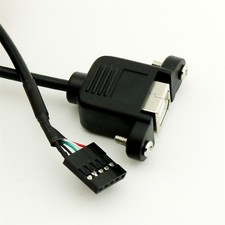 USB 2.0 B Female to 2.54mm 5 Pin Motherboard Female with Panel Mount Cable 1.5ft picture