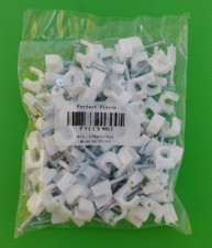 (100 X 2 BAGS) Perfect Vision #PVCCS-WHT RG6 Nail On Cable Clips picture