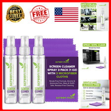 Screen Cleaner Spray Kit 3 Pack 1 oz with Microfiber Cloth for TV Laptop Car picture