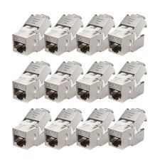 12 PCS Cat 7 Cat 6A Shielded RJ45 Keystone Jack 10G Zinc Alloy 2226 AWG picture