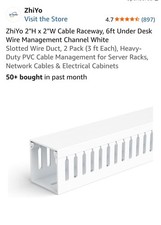 ZhiYo 2x2in Professional Server Rack Cable Management Raceway, Cable Raceway ... picture