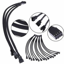 Black 4Pin 1 to 3 Way PWM Case PC Fan Splitter Hub Power Adapter Cable Connector picture