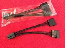 2 pcs EVGA Dual 4-Pin Molex to 6-Pin PCI Express PCIe Power Cable Adapters picture