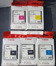 Set Genuine Canon PFI-107 Inks 107 IPF 670 680 685 770 780 785 2020-2026 picture