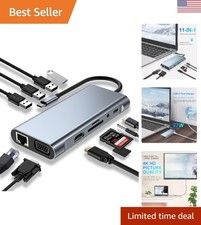 Compact 11-in-1 USB C HUB: Plug & Play Hub with Dual-Core Fast Charge Support picture