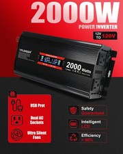 2000W 12V DC to 110V AC Inverter LCD Display 2 USB picture