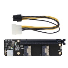 SlimSAS 8i x2 to PCIe4.0 x16 Slot Adapter SFF8654 Riser Card GEN4 Network New picture