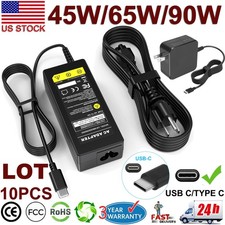 LOT 10PCS 45/65/90W Type-C USB-C Adapter Charger for Dell HP Lenovo ASUS Acer picture