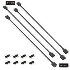 4 Pack 3Pin 5V ARGB Extension Cable Set with 8 Male Connectors, 1-to-1 Addressab picture