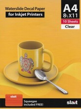 Slait Inkjet Waterslide Decal Paper - A4 8.5x11 (Lot of 5-100Sheets) + Squeegee picture
