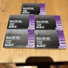 Lot of 5 Imation Sealed Brand New 8mm D8-160 Data Tapes 14GB 7GB NOS picture