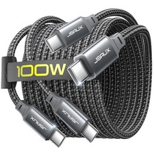 JSAUX 100W USB C to USB C Cable [2-Pack 6.6FT], PD Fast Charging, Grey picture