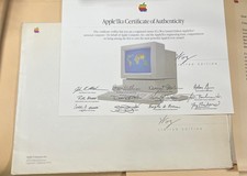 Apple IIGS Woz Limited Edition Computer Certificate of Authenticity & Letter picture