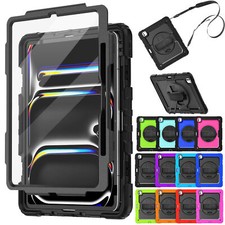 For iPad Air 13-Inch M3/M2 Gen Heavy Duty Full Body Case Stand Cover with Strap picture