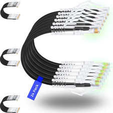 Patch Cables Cat6/ Cat6A 25Ft (24 Pack) Slim, Cat6A Ethernet Patch Cable 10G Sup picture