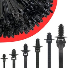 60Pcs Nylon Universal Cable Tie with Buckle Push Mount Zip Tie Mount ChristmasTr picture