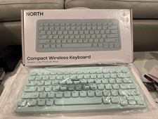 NORTH Compact Wireless Keyboard Sky Blue Bluetooth 2.4GHz PCWC-001 - No Manual picture