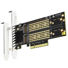 GLOTRENDS PA21 Dual M.2 NVMe to PCIe 4.0 X8 Adapter Without PCIe Bifurcation, Se picture