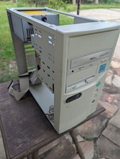 Vintage Beige AT Computer Tower Case w/ Creative 36x CD-ROM For Parts TC picture