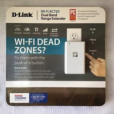 D-Link Wi-Fi AC750 Dual Band Range Extender For Wi-Fi Dead Zones, New In Box picture