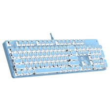 Gaozen Typewriter Mechanical Gaming Keyboard with White Light Backlit Red Swi... picture