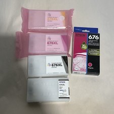 Genuine Lot of 5 Epson 676XL Black Yellow Magenta Ink Cartridge  picture
