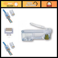 EZ-RJ45 Cat6 Connectors - 50 Pack for Ethernet Cable Termination, Easy Install picture