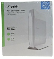 Belkin RT1800 AX1800 WiFi 6 Router Up To 1.8 Gbps 1500 Sq Ft 20+ Devices, Sealed picture