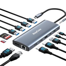 14 in 1 Triple 4K Display USB C Docking Station, Single DisplayPort Up to 8K@... picture