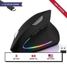 Wireless Bluetooth Ergonomic Vertical Mouse, Rechargeable Silent Slim Laptop Mou picture