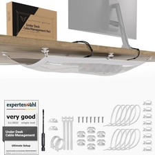 Ultimate Setup Cable Management Net White Flexible Mesh Cord Organizer For Desk picture