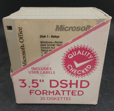 Vintage Microsoft Office Windows Version 3.5in Floppy Disk Set Of 20 picture
