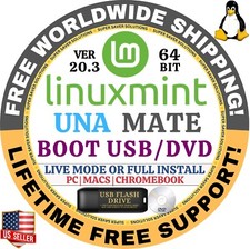 Linux MINT 20.3 USB UNA Mate 64-Bit Live Boot, Full Install MAC, PC picture