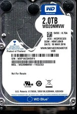 WD20NMVW-11EDZS3 S/N: WXP1A DCM: HBKTJBKB WESTERN DIGITAL 2TB THAILAND MAR 2016 picture