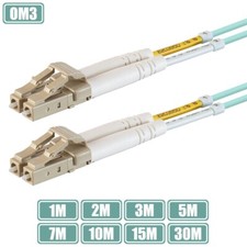 1-30M LC UPC to LC UPC OM3 Duplex 50/125 Multi Mode Fiber Optic Optical Cable picture