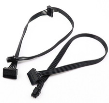 Mini 6pin to Dual SATA 15pin Female Splitter HDD/SSD Power Cable for Dell 40cm picture