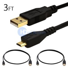2x Micro USB Cable 3FT USB Micro B to A Data Transfer USB Charging Cord 3 Feet picture
