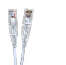 5 Pack Ultra Slim 1 FT Cat6 UTP RJ45 Patch Cable 28AWG E08001WSL5 White picture