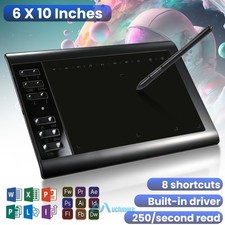 10x6in Pro Digital Graphic Drawing Tablet 22 Customized Hot Keys w/ Smart Stylus picture