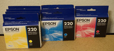7x Epson 220 Standard Capacity Cartridge Yellow Cyan Magenta 2024-2027 picture