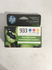 HP N9H56FN 933 Tri-Color Ink Cartridges - 3 Pk Exp 2024-2025 - New Open Box picture