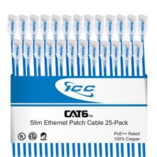 ICC CAT6 Slim Ethernet Patch Cord with Clear Boot Strain Relief, RJ45, Strand... picture